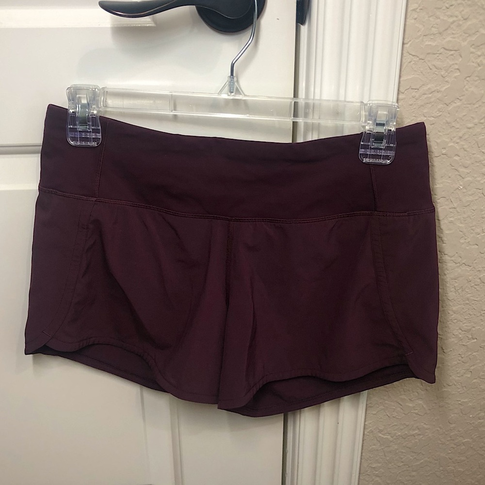 Lululemon Run Times Short- Size 4, Red Merlot
